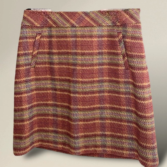 Talbots Autumn Tones Plaid Tweed Wool Pencil Mini Skirt Lined New With Tags - Picture 5 of 13